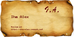 Ihm Alex névjegykártya